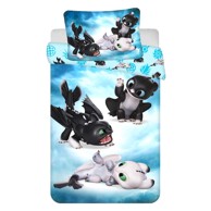 JERRY FABRICS Pamučna dječja posteljina How to Train Your Dragon "Babies" 100x135 cm, plava